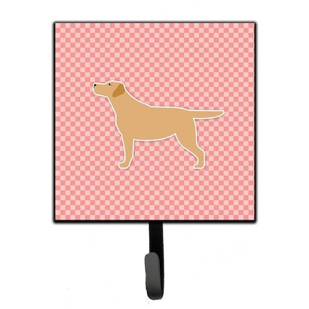 Jensendistributionservices Yellow Labrador Retriever Checkerboard Pink Leash or Key Holder MI1705052